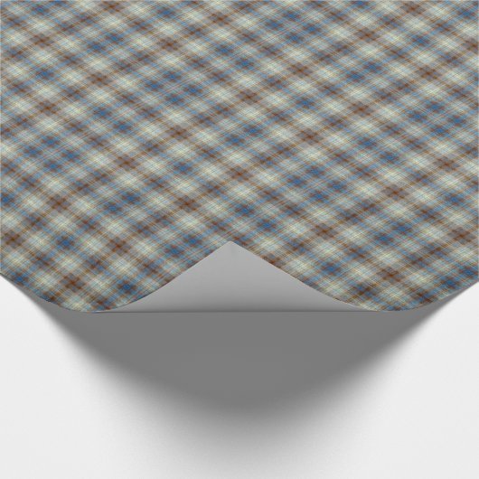 Gentleman Blue Bronze Tartan Gingham Pattern Cadeaupapier (Hoek)