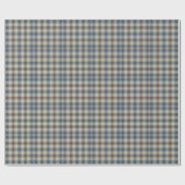 Gentleman Blue Bronze Tartan Gingham Pattern Cadeaupapier (Vlak)