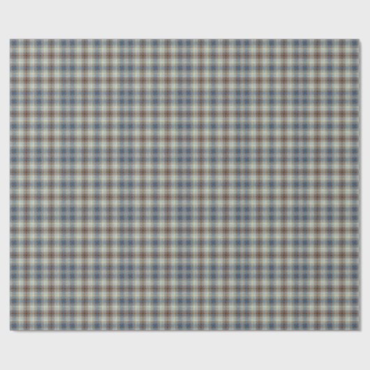 Gentleman Blue Bronze Tartan Gingham Pattern Cadeaupapier (Vlak)