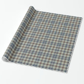 Gentleman Blue Bronze Tartan Gingham Pattern Cadeaupapier (Uitgerold)