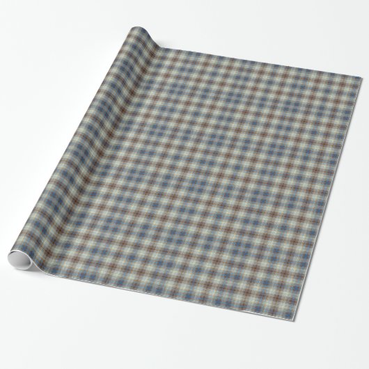Gentleman Blue Bronze Tartan Gingham Pattern Cadeaupapier (Uitgerold)