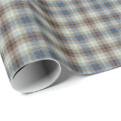 Gentleman Blue Bronze Tartan Gingham Pattern Cadeaupapier (Rol Hoek)