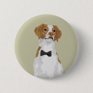 Gentleman Brittany Dog Pin Button voor Hondenliefh