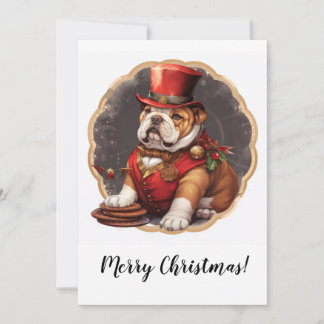 Gentleman Bulldog Kerstmis Feestelijke Kaart