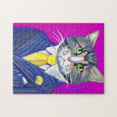 Gentleman Cat in een pak en Stropdas Legpuzzel (Horizontaal)