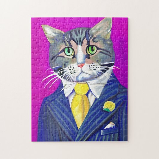 Gentleman Cat in een pak en Stropdas Legpuzzel (Verticaal)