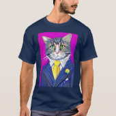 Gentleman Cat in een pak en Stropdas T-shirt (Voorkant)