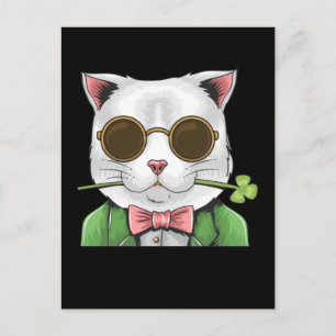 Gentleman Cat Shamrock Men Women St. Patrick's Day Briefkaart