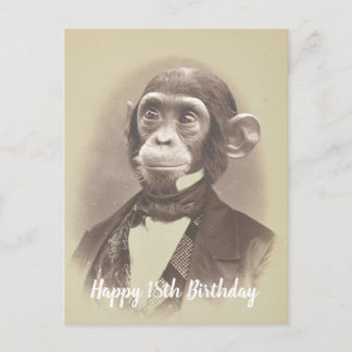 Gentleman Chimpanzee Birthday Kaart
