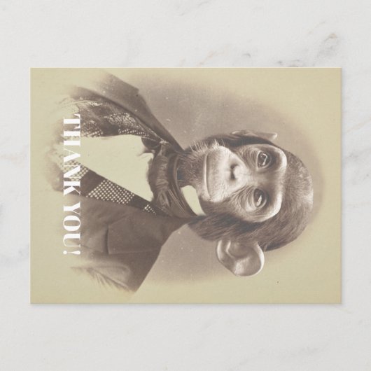 Gentleman Chimpanzee gezegde "Dank u wel" Briefkaart (Voorkant)