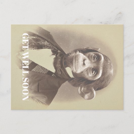 Gentleman Chimpanzee gezegde "Haal het snel uit" Briefkaart (Voorkant)