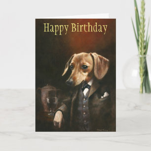 Gentleman Dachshund Birthday Card Kaart