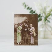 Gentleman, dames en paarden briefkaart (Staand voorkant)