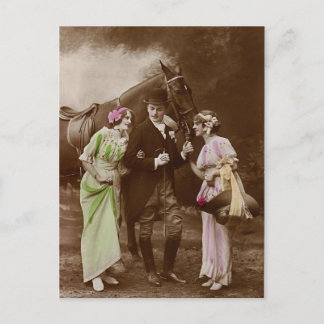 Gentleman, dames en paarden briefkaart