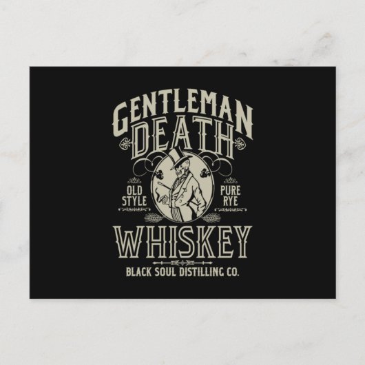 Gentleman Death Old Style Pure Rye Whiskey Briefkaart (Voorkant)