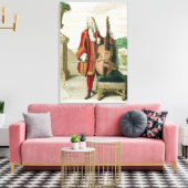 Gentleman die de cello speelt, gepubliceerd onder canvas afdruk (Insitu (Woonkamer))