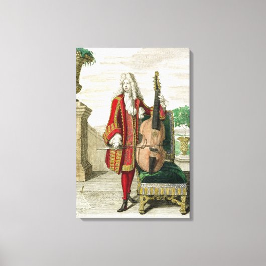 Gentleman die de cello speelt, gepubliceerd onder canvas afdruk (Voorkant)