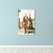 Gentleman die de cello speelt, gepubliceerd onder canvas afdruk (Insitu (Houten vloer))