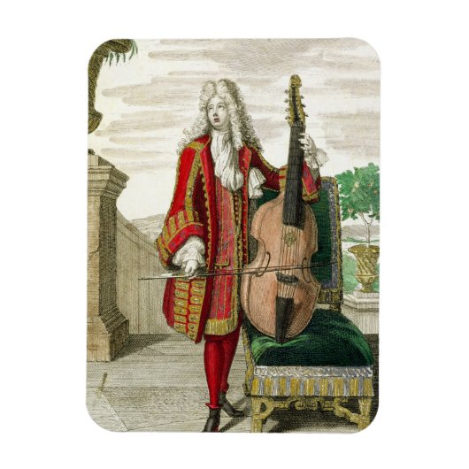 Gentleman die de cello speelt, gepubliceerd onder magneet (Verticaal)