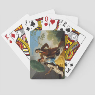 Gentleman die een parasol vasthoudt voor een Spaan Pokerkaarten