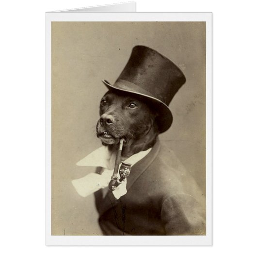 - Gentleman Dog met Top Hat & Pipe, (Voorkant)