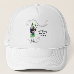 Gentleman Dudelsackspeler in Groene Kilt Trucker Pet