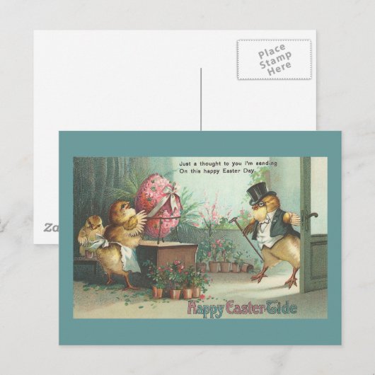 Gentleman Egg Buyer Chick  Pasen Feestdagenkaart (Voorkant / Achterkant)