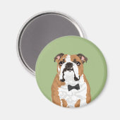 Gentleman Engels Bulldog Magnet voor Hondenliefheb (Voorkant / Achterkant)