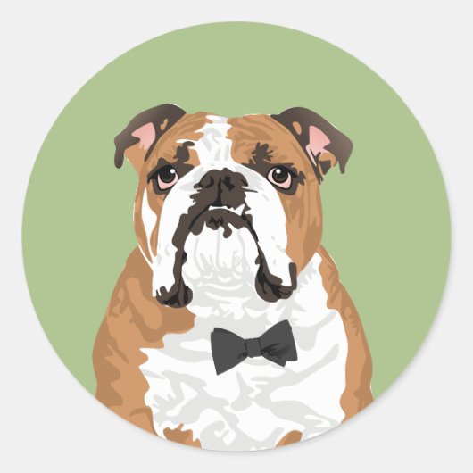 Gentleman Engels Bulldog Sticker voor Hondenliefhe (Voorkant)