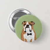 Gentleman English Bulldog Button for Hondenliefheb (Voorkant /achterkant)