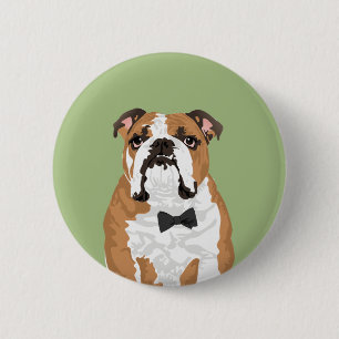 Gentleman English Bulldog Button for Hondenliefheb