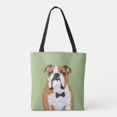 Gentleman English Bulldog Canvas tas for Hondenlie (Achterkant)