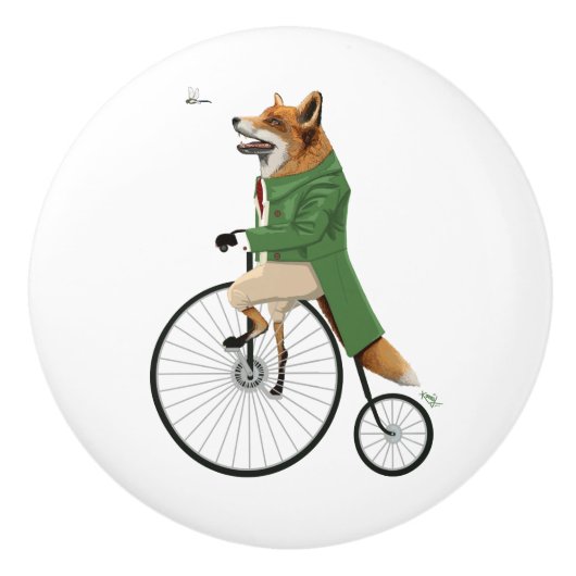 Gentleman Fox die de dragonfly achtervolgt Keramische Knop (Voorkant)