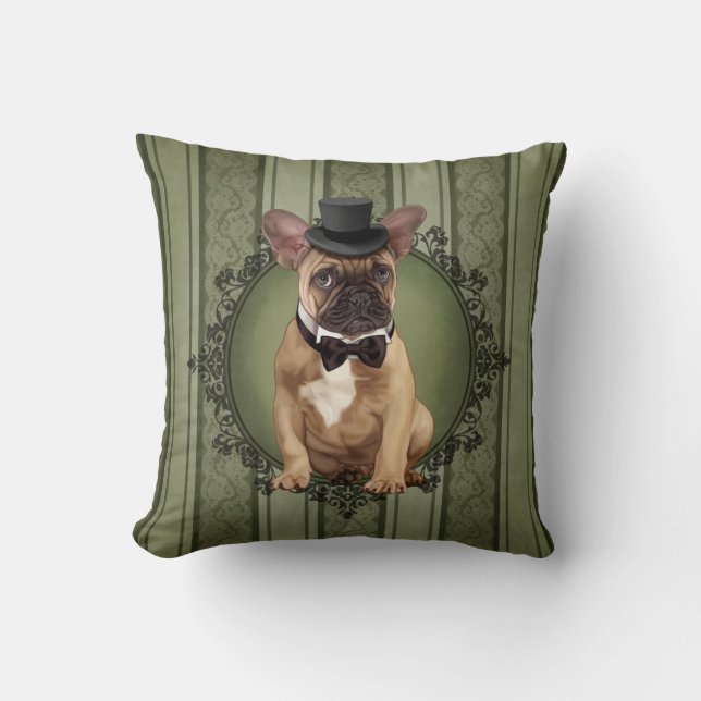 Gentleman French Bulldog Kussen (Voorkant)
