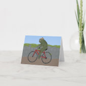 Gentleman Frog on a Bicycle Note Card Kaart (Voorkant)