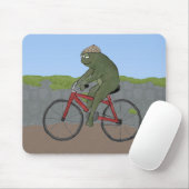 Gentleman Frog op de fiets Mousepad Muismat (Met muis)