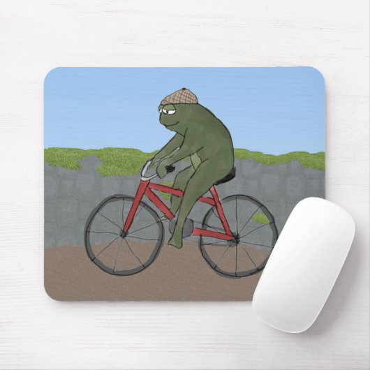 Gentleman Frog op de fiets Mousepad Muismat (Met muis)