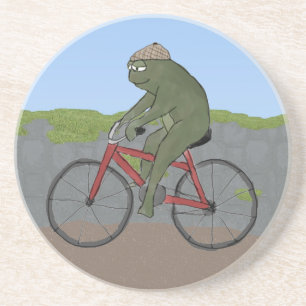 Gentleman Frog op een fiets Onderzetter