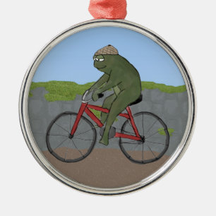 Gentleman Frog op een fiets Ornament