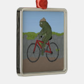 Gentleman Frog op een fiets Ornament (Rechts)