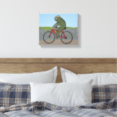 Gentleman Frog op een fietsdoek Canvas Afdruk (Insitu (Slaapkamer))