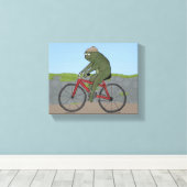 Gentleman Frog op een fietsdoek Canvas Afdruk (Insitu (Houten vloer))
