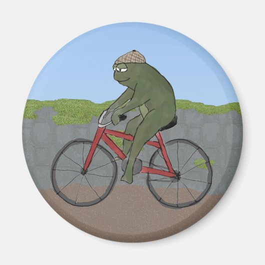 Gentleman Frog op een Fietsmagneet Magneet (Voorkant)