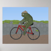 Gentleman Frog op een Poster van een fiets (Voorkant)