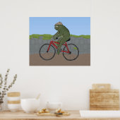 Gentleman Frog op een Poster van een fiets (Keuken)