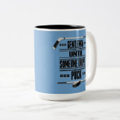 Gentleman Ice Hockey Humor Blue Tweekleurige Koffiemok (Voorkant rechts)