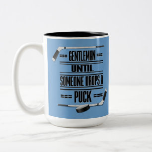Gentleman Ice Hockey Humor Blue Tweekleurige Koffiemok