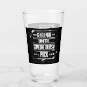 Gentleman Ice Hockey Humor Glas (Achterkant)