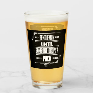Gentleman Ice Hockey Humor Glas
