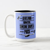 Gentleman Ice Hockey Humor Light Blue Tweekleurige Koffiemok (Links)